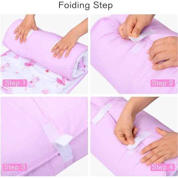 Toddler Nap Mat with Removable Pillow and Blanket - 48 x 20 Rolled and Portable - Picture 4 of 7